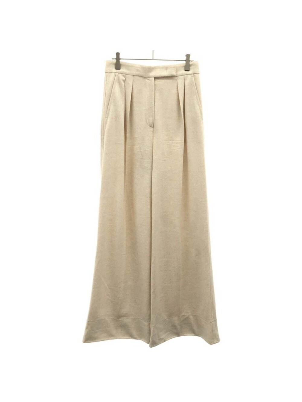 Max Mara Wool Wide Trousers Pants Ivory 38